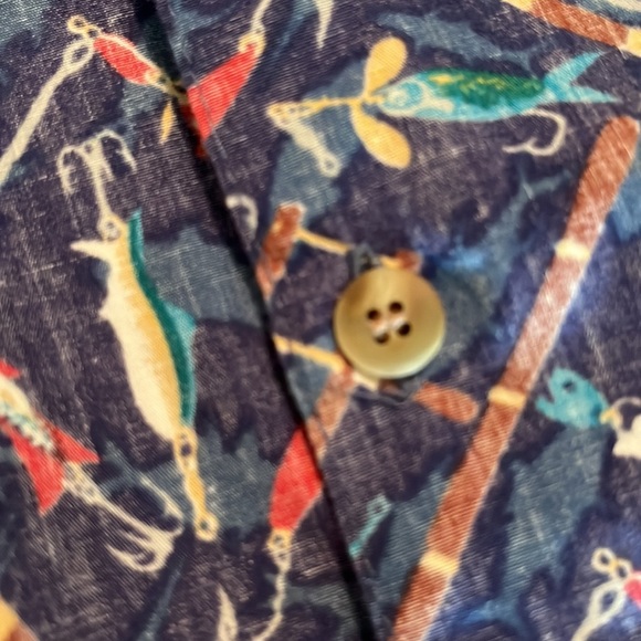 Vtg 90s KAHALA HAWAIIAN ISLANDS sz XXL Fish Lure ButtonFront Cotton Hawaii USA - Picture 16 of 16
